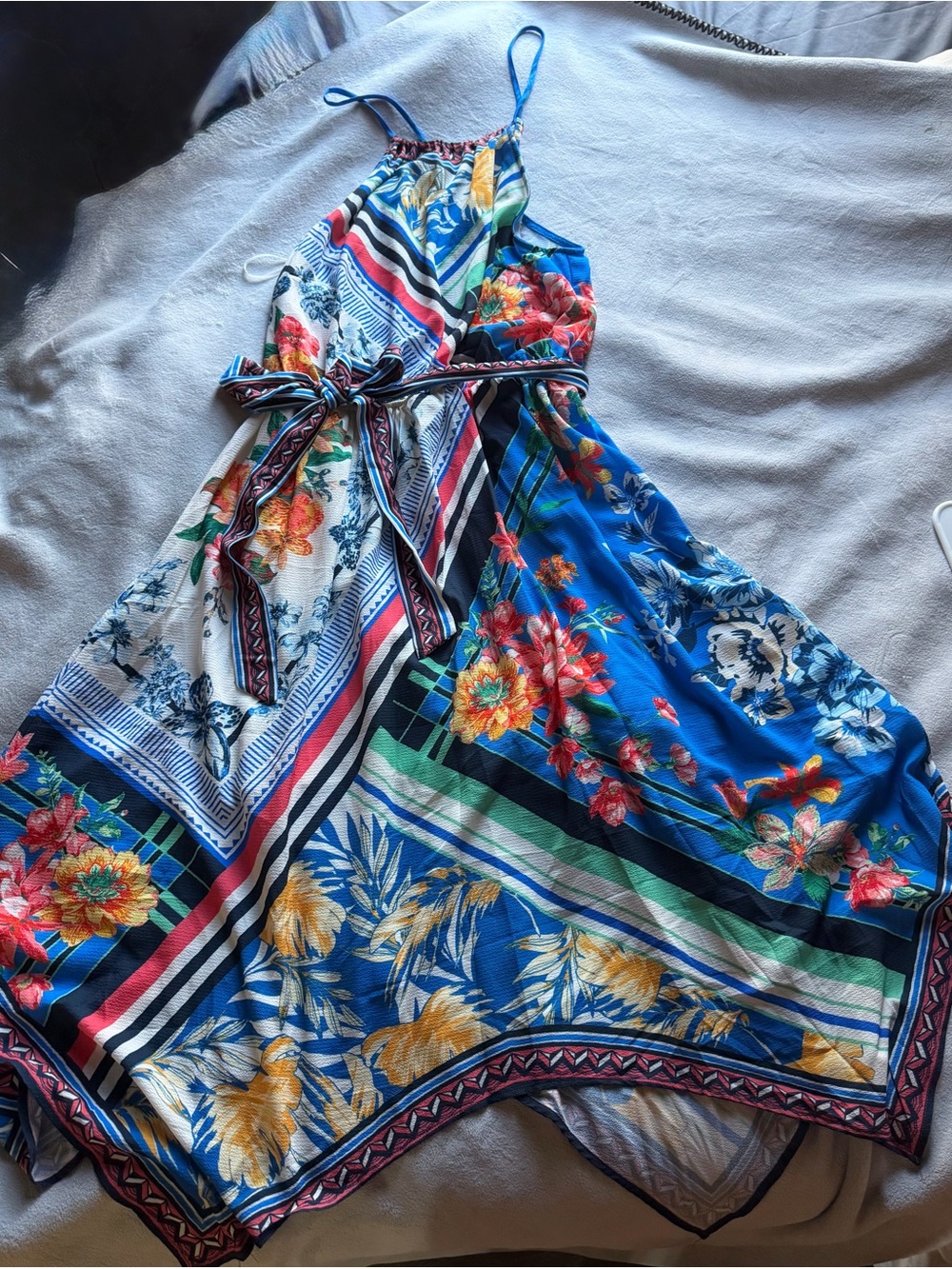 Kiki larue Floral Blue Multicolor Sun Dress